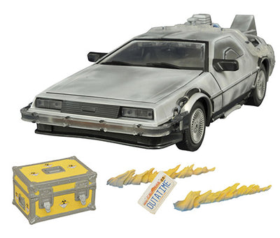Back To The Future 1:15 Scale Vehicle Figure Collector Set - Frosted Ice Delorean