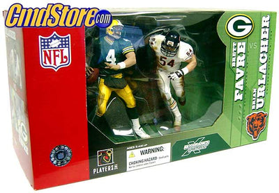 BRETT FAVRE vs BRIAN URLACHER Deluxe NFL 2 Figure Pack McFarlane Sportspicks (Sub-Standard Packaging)
