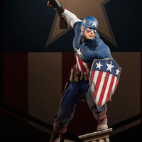 Captain America 22 Inch Statue Figure Premium Format - Captain America Allied Charge on Hydra Sideshow 3001961
