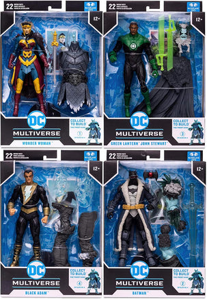 DC Multiverse Comic 7 Inch Action Figure Endless Winter BAF Frost King - Set of 4 (Batman - Adam - John - WW)
