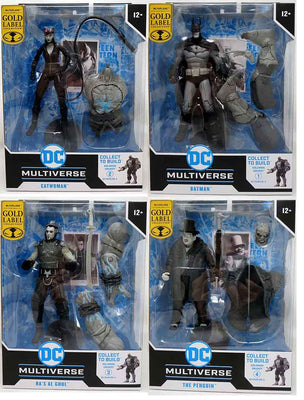 DC Multiverse Gaming 7 Inch Action Figure BAF Solomun Grundy Exclusive - Set of 4 Black & White Gold Label