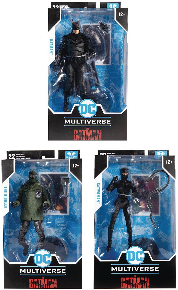 DC Multiverse Movie 7 Inch Action Figure The Batman Wave 1 - Set of 3 (Batman - Riddler - Catwoman)