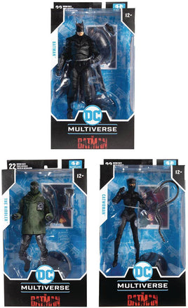 DC Multiverse Movie 7 Inch Action Figure The Batman Wave 1 - Set of 3 (Batman - Riddler - Catwoman)