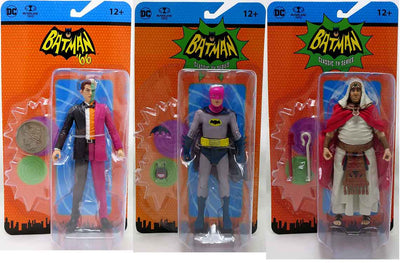 DC Retro Batman 1966 6 Inch Action Figure Wave 6 - Set of 3 (Two Face - Batman Pink - King Tut)