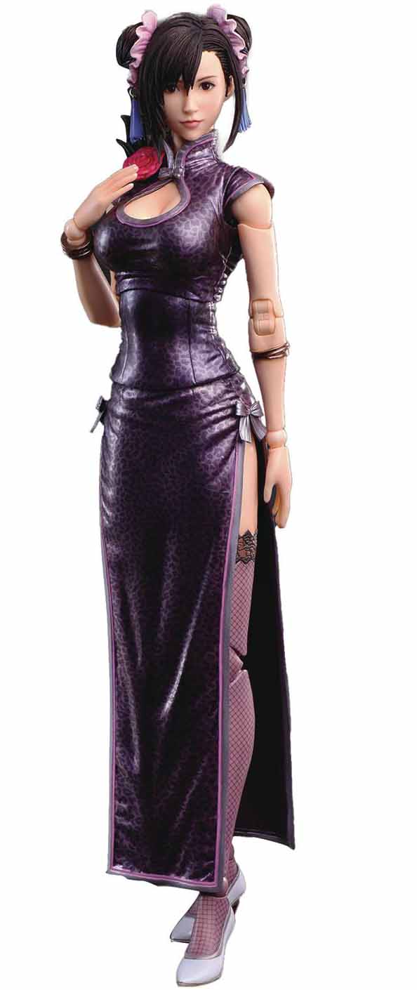 fitted lace wedding dress FF7 Tifa Lockhart Purple Dress Outfits Halloween Carnival Party Cosplay  Costume main image 1