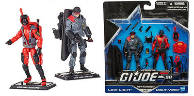 G.I. Joe 50th Anniversary 3.75 Inch Action Figure 2-Pack Wave 1 - Night Marksmen (Low-Light vs. Night-Viper)