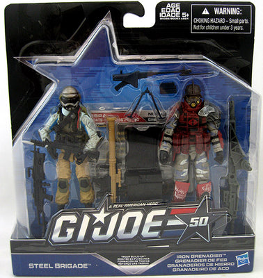 G.I. Joe 50th Anniversary 3.75 Inch Figure 2-Pack Wave 3 Exclusive - Troop Build Up (Steel Brigade vs Iron Grenadier)