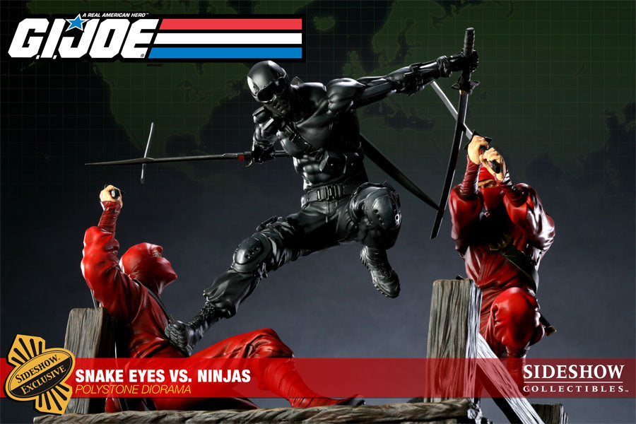 G.I. Joe 12 Inch Polystone Diorama Sideshow - Snakes Eyes vs. Red Ninjas Exclusive Version