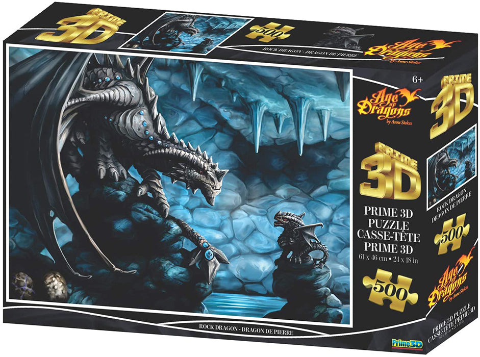 Jigsaw 3D Puzzle Anne Stokes 24 Inch by 18 Inch Puzzle 500 Piece - Rock Dragon