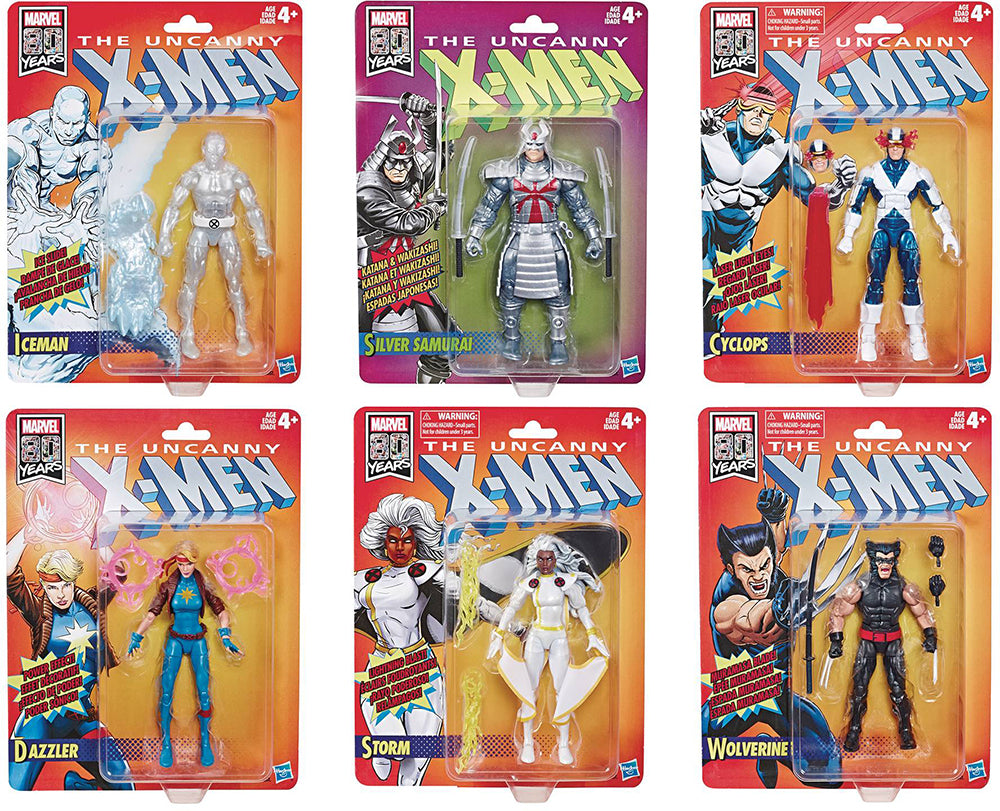 Marvel Legends Retro 6 Inch Action Figure X-Men Series 1 - Set of 6