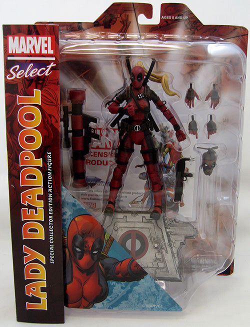  Diamond Select Toys Marvel Select: Deadpool Action  Figure,Red,black,Standard : Toys & Games