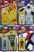 Marvel Legends Retro 3.75 Inch Action Figure Wave 7 - Set of 4 (Nova - Spider-Man - Moon Knight - Firestar)