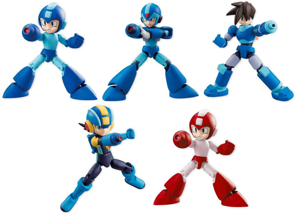 Mega Man 2 Inch Mini Figure Shokugan 66 Action Dash - Set of 5