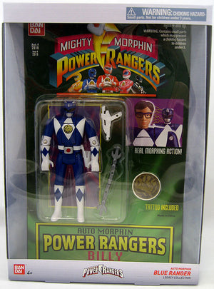 Mighty Morphin Power Rangers 5 Inch Action Figure Auto Morphin Series - Head Morphin Blue Ranger