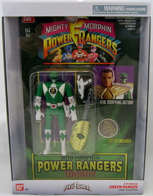 Mighty Morphin Power Rangers 5 Inch Figure Auto Morphin Series - Head Morphin Green Ranger (Shelf Wear Packaging)