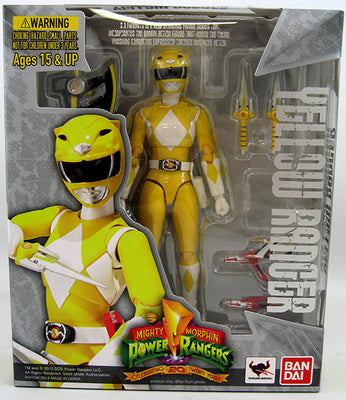 Power Rangers Mighty Morphin 5 Inch Action Figure S.H. Figuarts - Yellow Ranger (Slight Shelf Wear)
