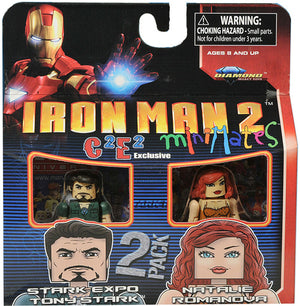 Minimates 2 Inch Action Figure Iron Man 2 - Stark Expo Tony Stark & Natalie Romanova Exclusive