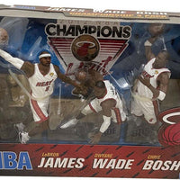 NBA Basketball Championship 7 Inch Action Figure Miami Heat 3-Pack - Lebron James - Dwyane Wade - Chris Bosh