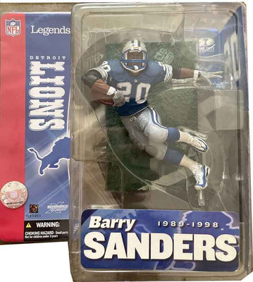 NFL Football Lions 6 Inch Static Figure Sportspicks Legends - Barry Sanders Blue Jersey