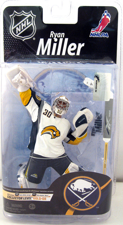 NHL Hockey 6 Inch Action Figure Series 26 - Ryan Miller White Jersey Gold Level Variant Limit to 500 Pieces