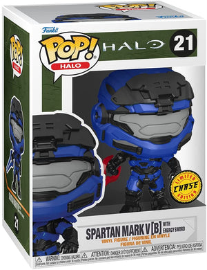 Pop Games Halo 3.75 Inch Action Figure Exclusive - Spartan Mark V (B) with RED Energy Sword #21 Chase