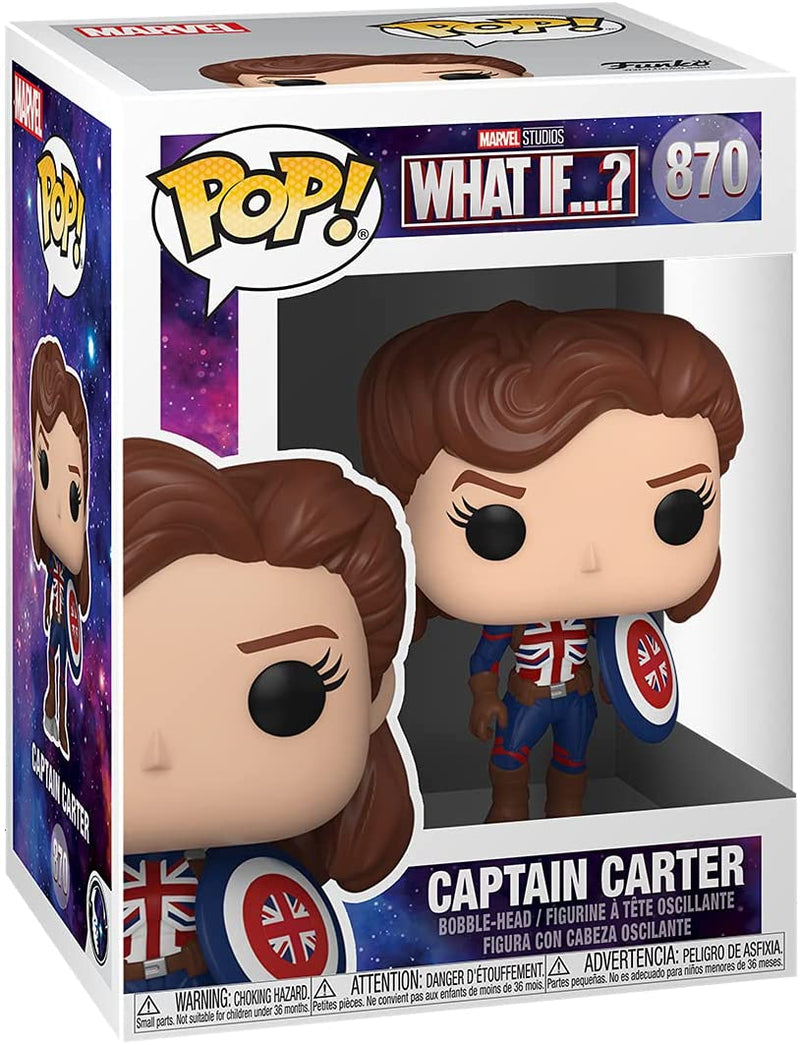 Pop Marvel What If 3.75 Inch Action Figure - Captain Carter #870 | cmdstore.com