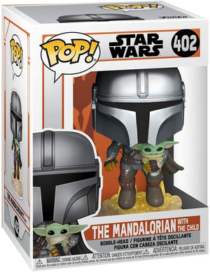 Pop Star Wars The Mandalorian 3.75 Inch Action Figure - The Mandalorian with the Child #402