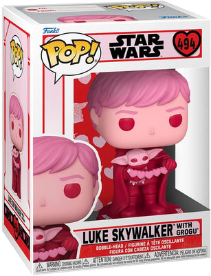 Pop Star Wars 3.75 Inch Action Figure - Valentine Luke Skywalker with Grogu #494