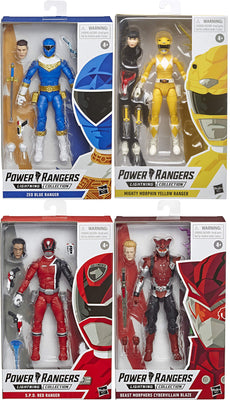 Power Rangers 6 Inch Action Figure Lightning Collection - Set of 4 (MMPR Yellow - SPD Red - Blaze - Zeo Blue)