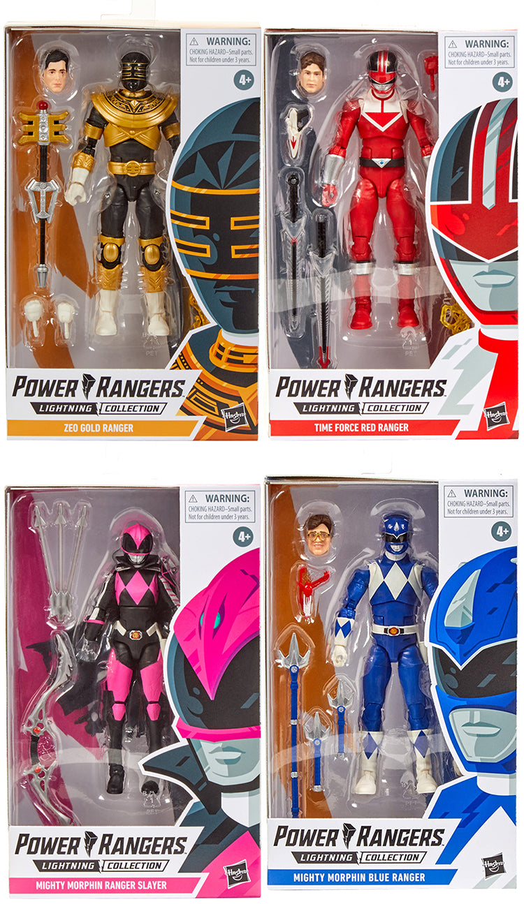 Power Rangers 6 Inch Action Figure Lightning Collection - Set of 4 (Time Force Red - Blue Classic - Gold Zeo - Slayer)