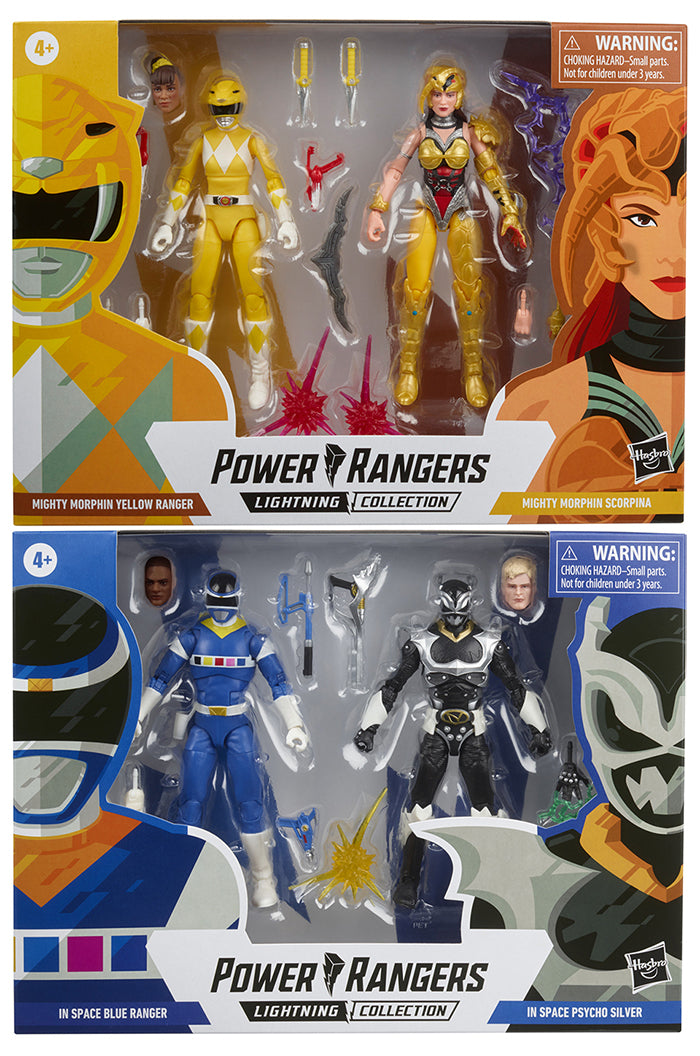 Power Rangers Lightning Collection Inch Action Figure Battle Pack Wave Set of (Yellow Scorpina Blue Silver)