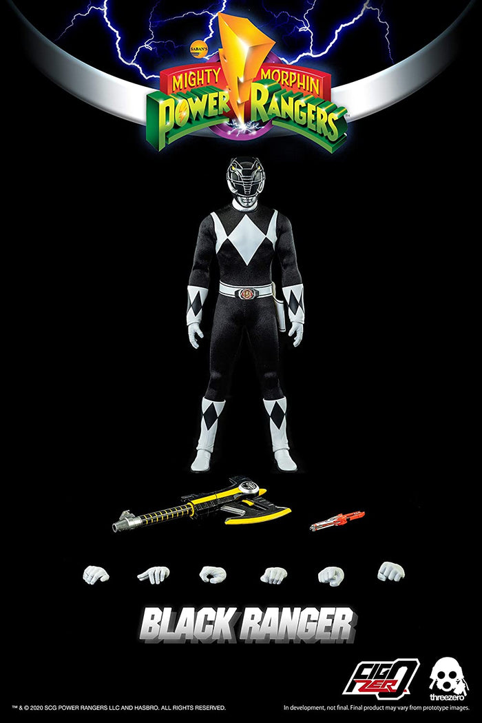Power Rangers Mighty Morphin 12 Inch Action Figure 1/6 Scale - Black R ...