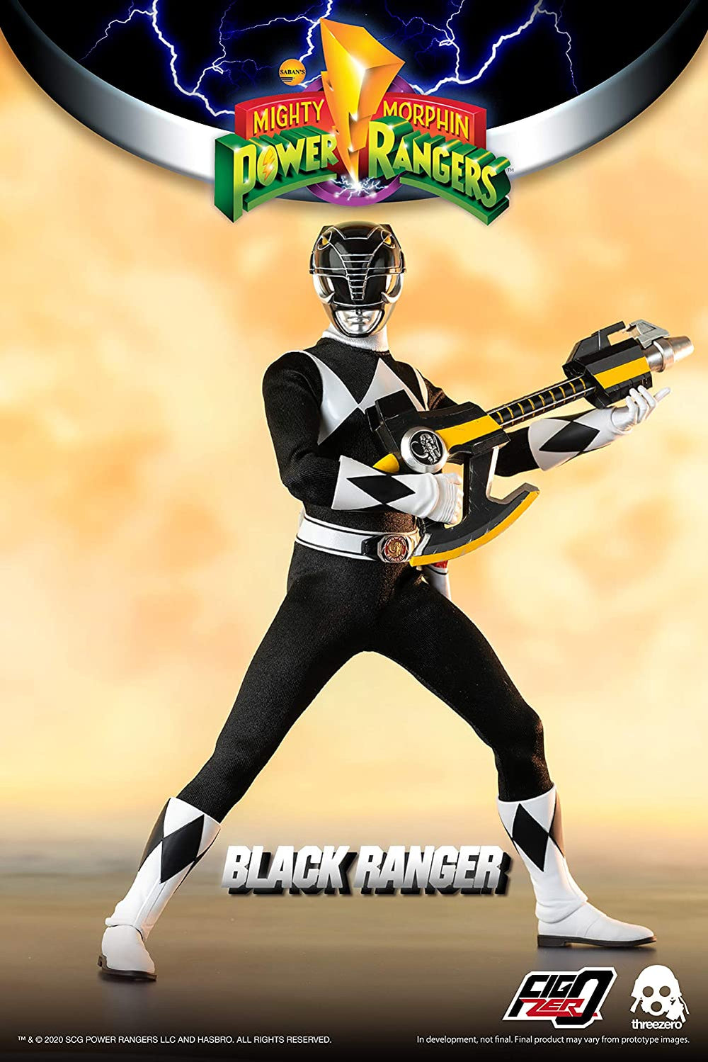 Power Rangers Mighty Morphin 12 Inch Action Figure 1/6 Scale - Black R ...