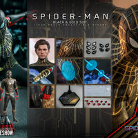 Spider-Man No Way Home 12 Inch Action Figure 1/6 Scale - Spider-Man (Black & Gold Suit) Hot Toys 908916
