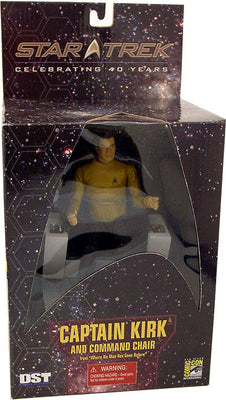 Star Trek Action Figures: Captain Kirk in Chair Pilot Exclusive Orange Colar