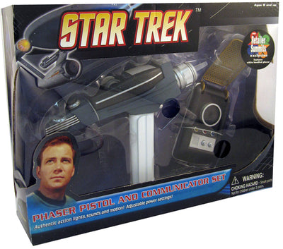 Star Trek Exclusive Prop: Phaser Pistol (White Handle) and Communicator Set