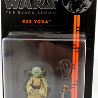 Star Wars 3.75 Inch Action Figure Black Series 4 - Yoda (Jedi Training on Dagobah) #22 (Clamshell Taped Back On Card)