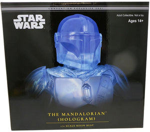 Star Wars Collectible L3D Light 10 Inch Bust Statue SDCC - The Mandalorian (Hologram)