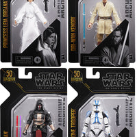 Star Wars The Black Series Archives 6 Inch Action Figure (2021 Wave 3) - Set of 4 (Leia - Obi - Revan - 501st)