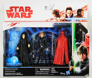 Star Wars The Force Awakens 3.75 Inch Action Figure Force Link - Emperor Palpatine - Luke Skywalker - Royal Guard