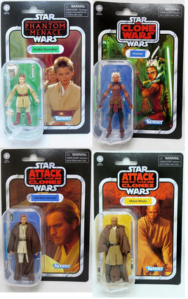 Star Wars The Vintage Collection 3.75 Inch Action Figure Wave 15 - Set of 4 (Kenobi - Anakin - Ahsoka - Windu)