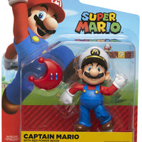 Super Mario 4 Inch Action Figure World Of Nintendo Wave 15 - Captain Mario with Red Power Moon