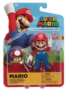 Super Mario World Of Nintendo 4 Inch Action Figure Wave 27 - Mario with Mushroom