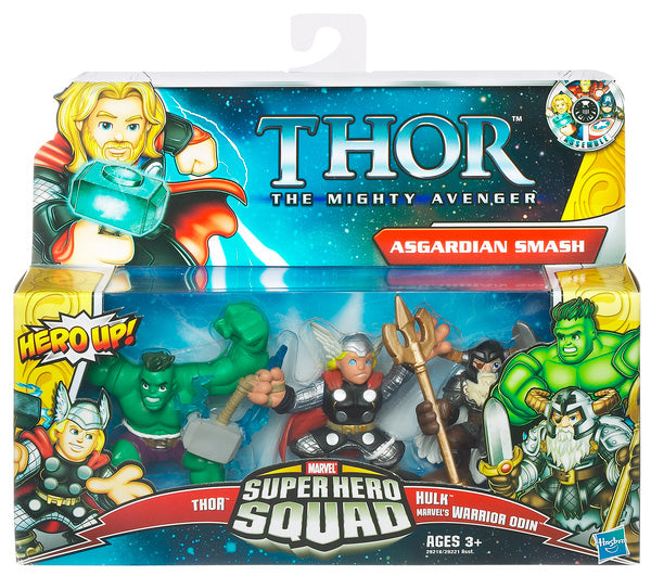 Superhero Squad 2 Inch Action Figure Thor 3-Pack Series - Asgardian Smash (Thor, Hulk, Odin)