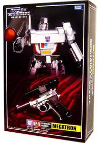 Takara Masterpiece Collection Action Figures: Megatron MP-05 (Missing Yellow Spark Guy & Open Box Pre-Owned Packaging))