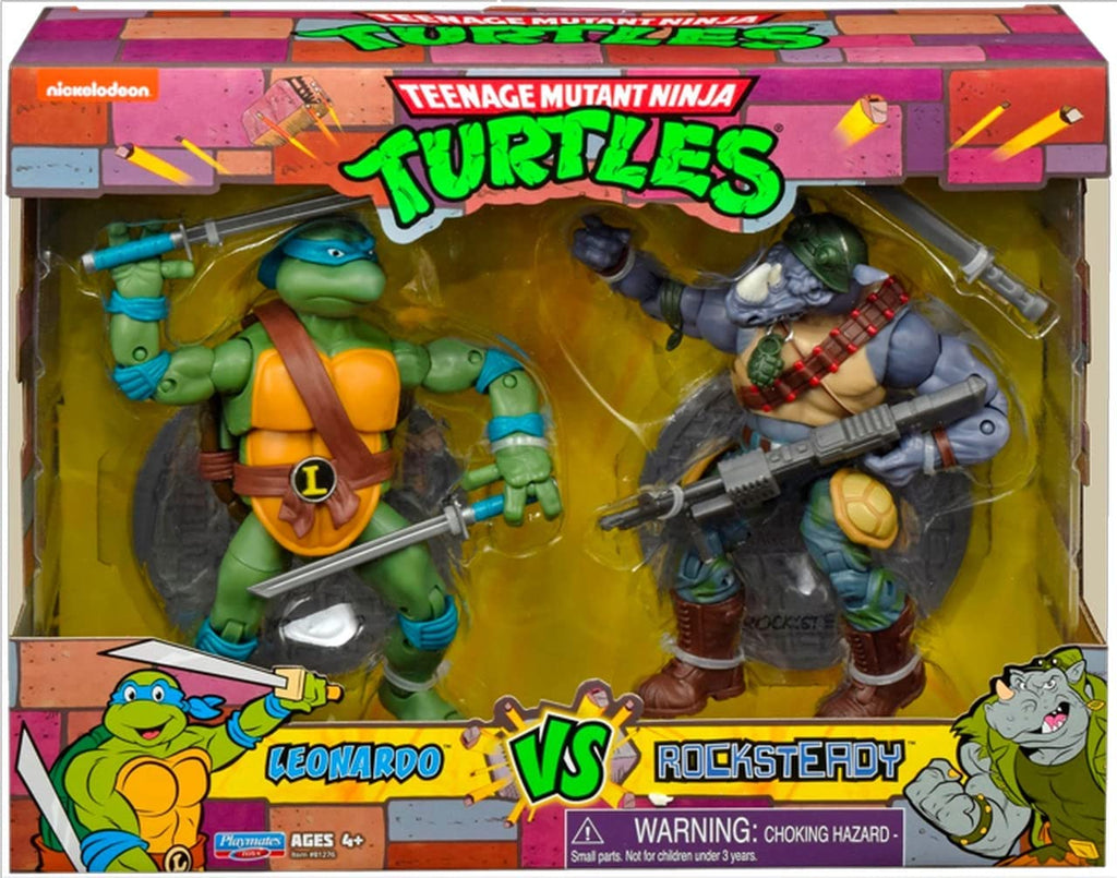 Teenage Mutant Ninja Turtles Inch Action Figure Original TV 2-Pack Leonardo vs Rocksteady