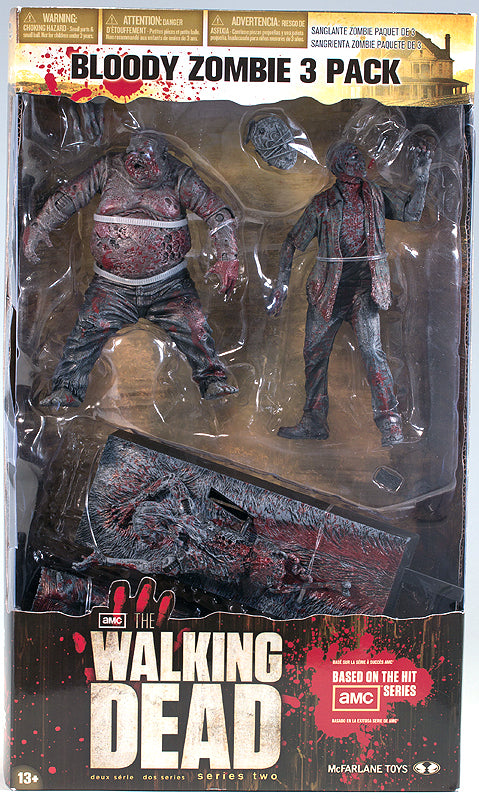 The Walking Dead 5 Inch Action Figure - Black & White Zombie 3-Pack Box Set