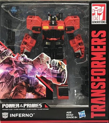 Transformers Power Of The Prime 8 Inch Action Figure Voyager Class - Inferno (Shelf Wear Packaging)