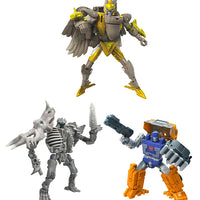 Transformers War For Cybertron Kingdom 6 Inch Action Figure Deluxe Class Wave 2 Set of 3 (Airazor - Ractonite - Huffer)