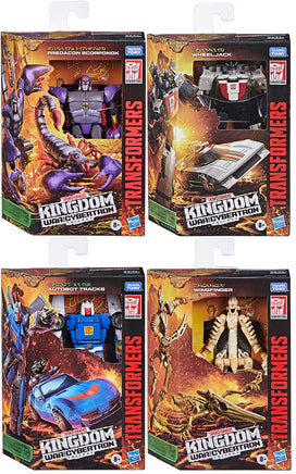 Transformers War For Cybertron Kingdom Figure Deluxe Class Wave 3 - Set of 4 (Scorponok/Wingfinger/Tracks/Wheeljack)